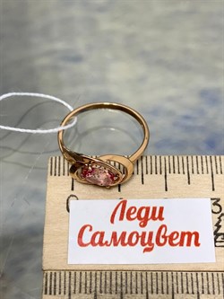 *Кольцо р.18 Розовый Топаз цв Красное арт. 10930579-221 вес 2,32 г - фото 185591