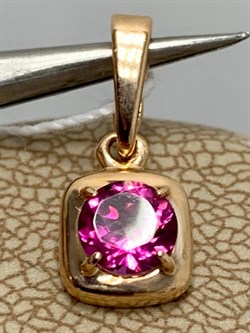 *Подвеска Розовый Топаз цв Красное арт. 30990419-222 вес 0,71 г - фото 185594