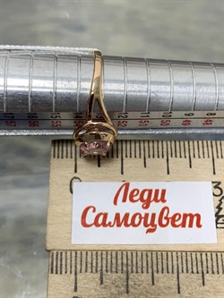 *Кольцо р.17 Розовый Топаз цв Красное арт. 1310269-449 вес 2,2 г - фото 185614