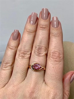 *Кольцо р.17 Розовый Топаз цв Красное арт. 1310269-449 вес 2,2 г - фото 185617