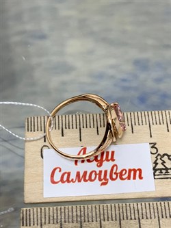 *Кольцо р.17 Розовый Топаз цв Красное арт. 1310269-449 вес 2,2 г - фото 185620
