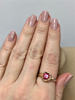 *Кольцо р.18 Розовый Топаз цв Красное арт. 10310760-470 вес 3,02 г - фото 185642
