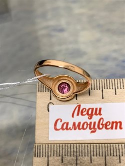 *Кольцо р.18 Розовый Топаз цв Красное арт. 10310760-470 вес 3,02 г - фото 185643