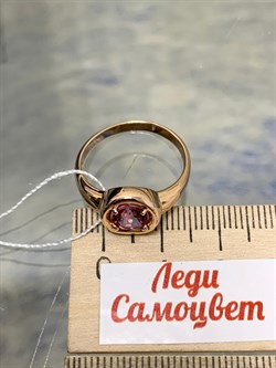 *Кольцо р.18 Розовый Топаз цв Красное арт. 10310760-470 вес 3,02 г - фото 185644