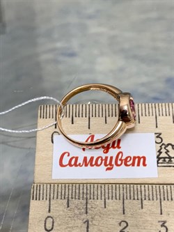 *Кольцо р.18 Розовый Топаз цв Красное арт. 10310760-470 вес 3,02 г - фото 185645