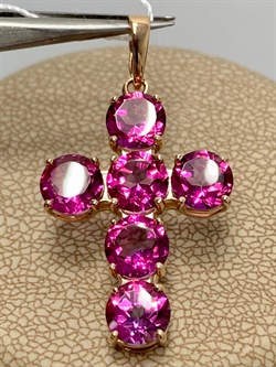 *Подвеска Розовый Топаз цв Красное арт. 80390272-454 вес 3,29 г - фото 185648