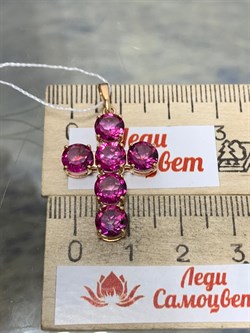 *Подвеска Розовый Топаз цв Красное арт. 80390272-454 вес 3,29 г - фото 185651