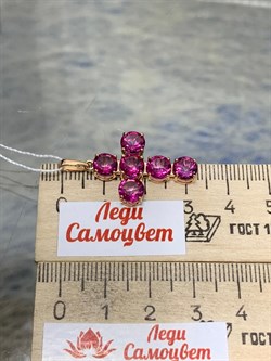 *Подвеска Розовый Топаз цв Красное арт. 80390272-454 вес 3,29 г - фото 185652