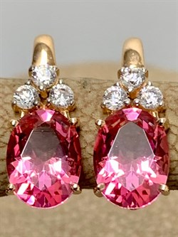 *Серьги Розовый Топаз цв Красное арт. 20331434-700 вес 2,55 г - фото 185685 *Серьги Розовый Топаз цв Красное арт. 20331434-700 вес 2,55 г - фото 185685