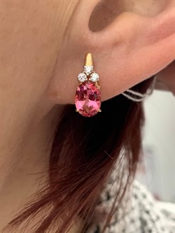 *Серьги Розовый Топаз цв Красное арт. 20331434-700 вес 2,55 г - фото 185686 *Серьги Розовый Топаз цв Красное арт. 20331434-700 вес 2,55 г - фото 185686