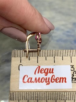 *Серьги Розовый Топаз цв Красное арт. 20331434-700 вес 2,55 г - фото 185687 *Серьги Розовый Топаз цв Красное арт. 20331434-700 вес 2,55 г - фото 185687