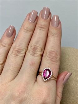 *Кольцо р.17,5 Розовый Топаз цв Красное арт. 10340998-648 вес 2,34 г - фото 185697 *Кольцо р.17,5 Розовый Топаз цв Красное арт. 10340998-648 вес 2,34 г - фото 185697