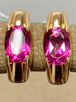 *Серьги Розовый Топаз цв Красное арт. 2310411-710 вес 3,39 г - фото 185731 *Серьги Розовый Топаз цв Красное арт. 2310411-710 вес 3,39 г - фото 185731