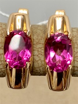 *Серьги Розовый Топаз цв Красное арт. 2310411-710 вес 3,39 г - фото 185732 *Серьги Розовый Топаз цв Красное арт. 2310411-710 вес 3,39 г - фото 185732