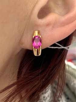 *Серьги Розовый Топаз цв Красное арт. 2310411-710 вес 3,39 г - фото 185733 *Серьги Розовый Топаз цв Красное арт. 2310411-710 вес 3,39 г - фото 185733