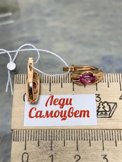 *Серьги Розовый Топаз цв Красное арт. 2310411-710 вес 3,39 г - фото 185735 *Серьги Розовый Топаз цв Красное арт. 2310411-710 вес 3,39 г - фото 185735