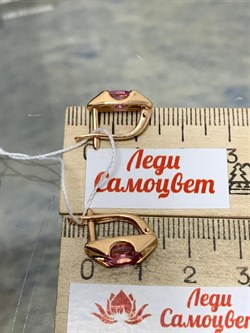 *Серьги Розовый Топаз цв Красное арт. 2310411-710 вес 3,39 г - фото 185736 *Серьги Розовый Топаз цв Красное арт. 2310411-710 вес 3,39 г - фото 185736