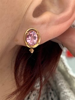 *Серьги Розовый Топаз цв Красное арт. 2310239-964 вес 3,68 г - фото 185742 *Серьги Розовый Топаз цв Красное арт. 2310239-964 вес 3,68 г - фото 185742