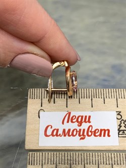 *Серьги Розовый Топаз цв Красное арт. 2310239-964 вес 3,68 г - фото 185743 *Серьги Розовый Топаз цв Красное арт. 2310239-964 вес 3,68 г - фото 185743