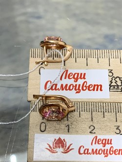 *Серьги Розовый Топаз цв Красное арт. 2310239-964 вес 3,68 г - фото 185745 *Серьги Розовый Топаз цв Красное арт. 2310239-964 вес 3,68 г - фото 185745