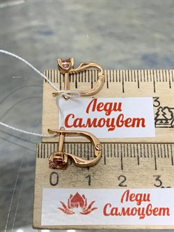 *Серьги Розовый Топаз цв Красное арт. 20331058-695 вес 2,98 г - фото 185748 *Серьги Розовый Топаз цв Красное арт. 20331058-695 вес 2,98 г - фото 185748