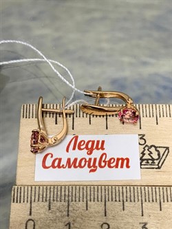 *Серьги Розовый Топаз цв Красное арт. 20330097-346 вес 2,83 г - фото 185769 *Серьги Розовый Топаз цв Красное арт. 20330097-346 вес 2,83 г - фото 185769