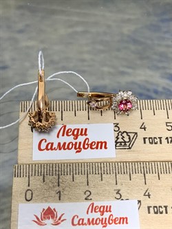 *Серьги Розовый Топаз цв Красное арт. 20330683-604 вес 5,86 г - фото 185777 *Серьги Розовый Топаз цв Красное арт. 20330683-604 вес 5,86 г - фото 185777