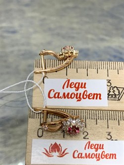 *Серьги Розовый Топаз цв Красное арт. 20330683-604 вес 5,86 г - фото 185778 *Серьги Розовый Топаз цв Красное арт. 20330683-604 вес 5,86 г - фото 185778