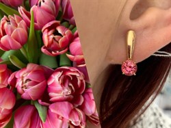 *Серьги Розовый Топаз цв Красное арт. 20310097-729 вес 2,86 г - фото 185782