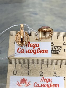 *Серьги Розовый Топаз цв Красное арт. 2310086-217 вес 3,9 г - фото 185788