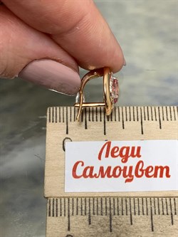 *Серьги Розовый Топаз цв Красное арт. 2310086-217 вес 3,9 г - фото 185789