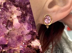 *Серьги Розовый Топаз цв Красное арт. 2330239-124 вес 3,76 г - фото 185791