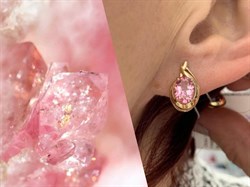 *Серьги Розовый Топаз цв Красное арт. 2310269-454 вес 3,78 г - фото 185792