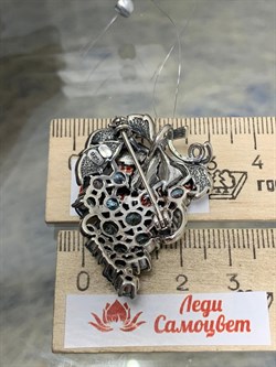 *Брошь Кулон Виноградная Гроздь Микс Марказит Голубой Топаз арт. HB482-019 вес 12,95 г - фото 185850 *Брошь Кулон Виноградная Гроздь Микс Марказит Голубой Топаз арт. HB482-019 вес 12,95 г - фото 185850