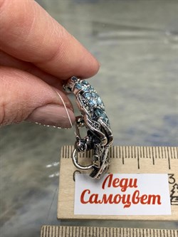 *Брошь Кулон Виноградная Гроздь Микс Марказит Голубой Топаз арт. HB482-019 вес 12,95 г - фото 185852 *Брошь Кулон Виноградная Гроздь Микс Марказит Голубой Топаз арт. HB482-019 вес 12,95 г - фото 185852