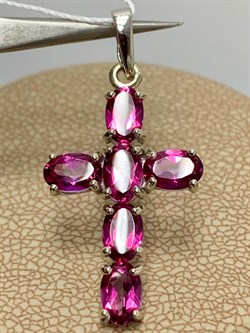 *Подвеска Розовый Топаз цв Белое арт. 80390142-847 вес 2,14 г - фото 185882