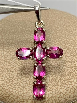 *Подвеска Розовый Топаз цв Белое арт. 80390142-847 вес 2,14 г - фото 185883