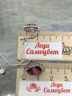 *Серьги Розовый Топаз цв Белое арт. 20340998-694 вес 3,82 г - фото 185913