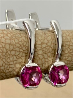 *Серьги Розовый Топаз цв Белое арт. 2310736-802 вес 2,26 г - фото 185915 *Серьги Розовый Топаз цв Белое арт. 2310736-802 вес 2,26 г - фото 185915