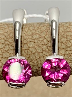 *Серьги Розовый Топаз цв Белое арт. 2310736-802 вес 2,26 г - фото 185918 *Серьги Розовый Топаз цв Белое арт. 2310736-802 вес 2,26 г - фото 185918