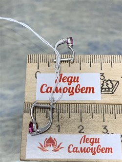 *Серьги Розовый Топаз цв Белое арт. 2310736-802 вес 2,26 г - фото 185921 *Серьги Розовый Топаз цв Белое арт. 2310736-802 вес 2,26 г - фото 185921