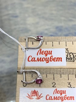 *Серьги Розовый Топаз цв Белое арт. 2310736-802 вес 2,26 г - фото 185922 *Серьги Розовый Топаз цв Белое арт. 2310736-802 вес 2,26 г - фото 185922