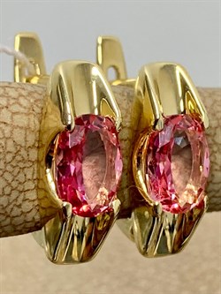 *Серьги Розовый Топаз цв Лимонное арт. 20330411-390 вес 3,23 г - фото 185956 *Серьги Розовый Топаз цв Лимонное арт. 20330411-390 вес 3,23 г - фото 185956