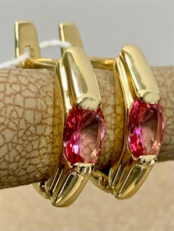 *Серьги Розовый Топаз цв Лимонное арт. 20330272-059 вес 2,82 г - фото 185988 *Серьги Розовый Топаз цв Лимонное арт. 20330272-059 вес 2,82 г - фото 185988