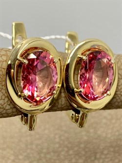 *Серьги Розовый Топаз цв Лимонное арт. 20330239-369 вес 3,6 г - фото 186014 *Серьги Розовый Топаз цв Лимонное арт. 20330239-369 вес 3,6 г - фото 186014