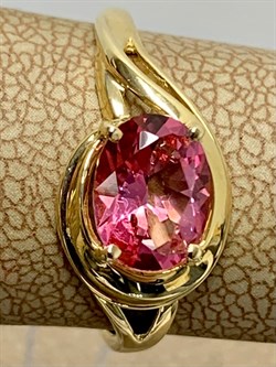 *Кольцо р.17,5 Розовый Топаз цв Лимонное арт. 10330269-731 вес 2,16 г - фото 186046