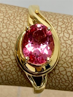 *Кольцо р.17,5 Розовый Топаз цв Лимонное арт. 10330269-731 вес 2,16 г - фото 186047