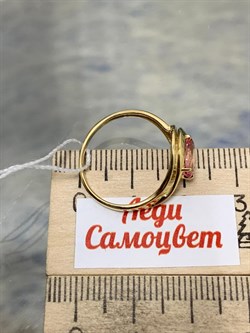 *Кольцо р.17,5 Розовый Топаз цв Лимонное арт. 10330269-731 вес 2,16 г - фото 186053