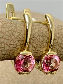 *Серьги Розовый Топаз цв Лимонное арт. 20330736-630 вес 2,23 г - фото 186077 *Серьги Розовый Топаз цв Лимонное арт. 20330736-630 вес 2,23 г - фото 186077