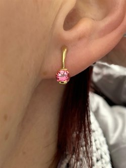 *Серьги Розовый Топаз цв Лимонное арт. 20330736-630 вес 2,23 г - фото 186080 *Серьги Розовый Топаз цв Лимонное арт. 20330736-630 вес 2,23 г - фото 186080